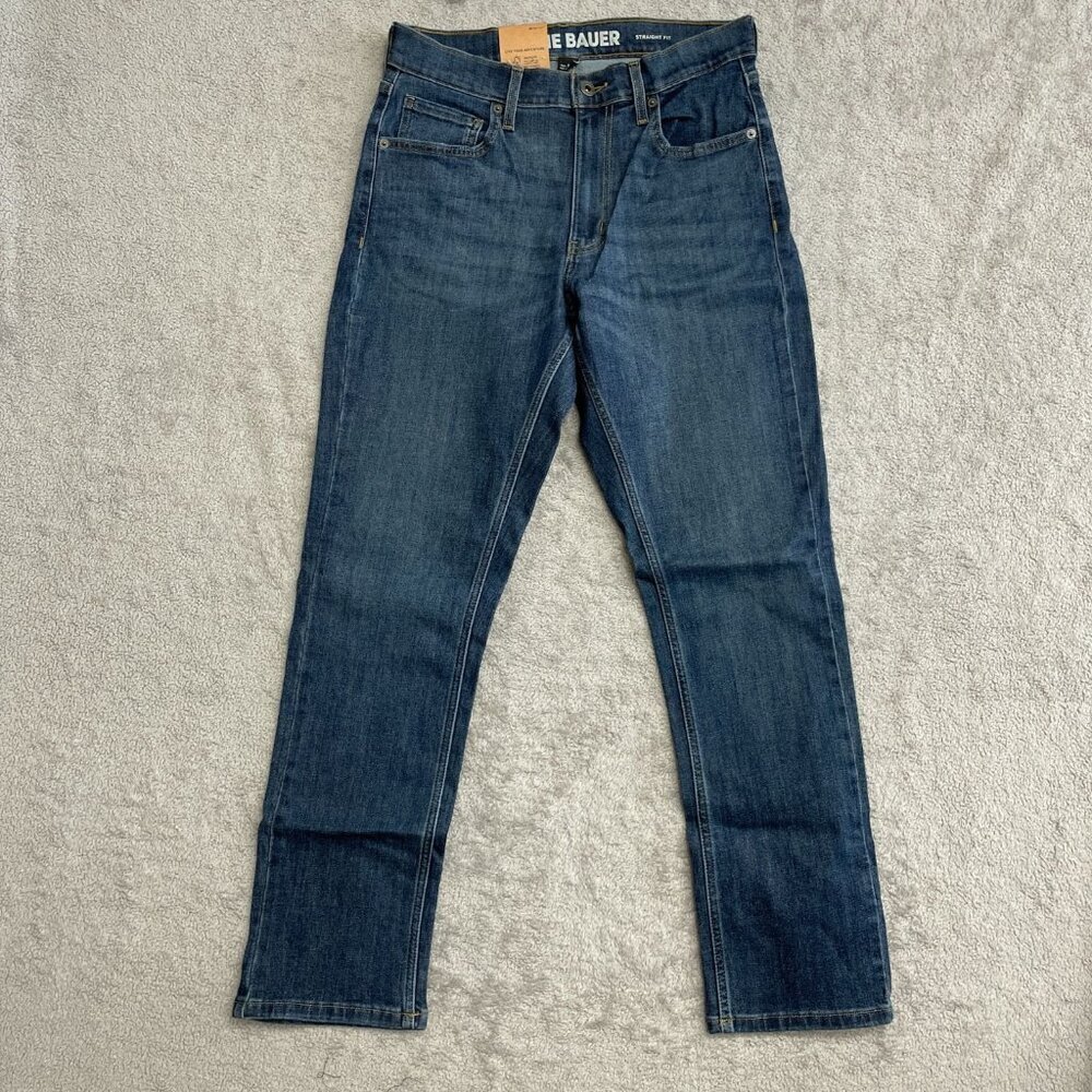 NEW Eddie Bauer Men's 30x30 Stretch Straight Fit Denim Jeans Blue - Picture 3 of 9